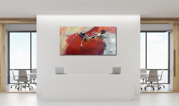 Abstrakt 1142 - abstrakte malerei Büro rot einzelstück